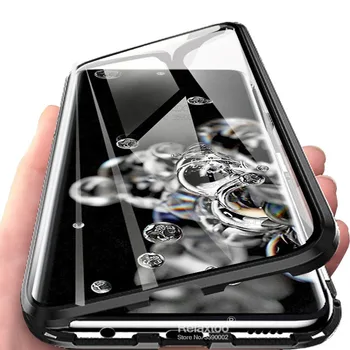 

s20ultra Magnetic Metal Adsorption case For samsung Galaxy s20 ultra s 20 plus s20+ 5G s20plus Double Sided tempered Glass Cover