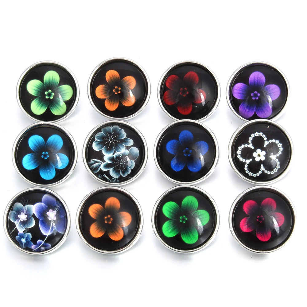 Bracelet Jewelry Metal Snap Buttons 10pcs/lot Mixed Interchangeable Snap Jewelry