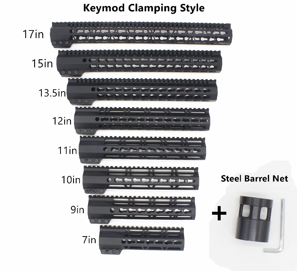 7/9/10/11/12/13,5/15/17 ''дюймов Тонкий Keymod зажима Стиль свободном направляющая для ствольной накладки крепление Стиль подходит AR-15. 223/5. 56 винтовка
