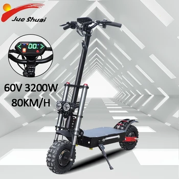 Preise 60V 3200W Dual Motor Leistungsstarke Elektrische Roller Mit Sitz 20AH Batterie 11 Zoll Off Road Reifen Faltbare Patinete Electrico E Roller