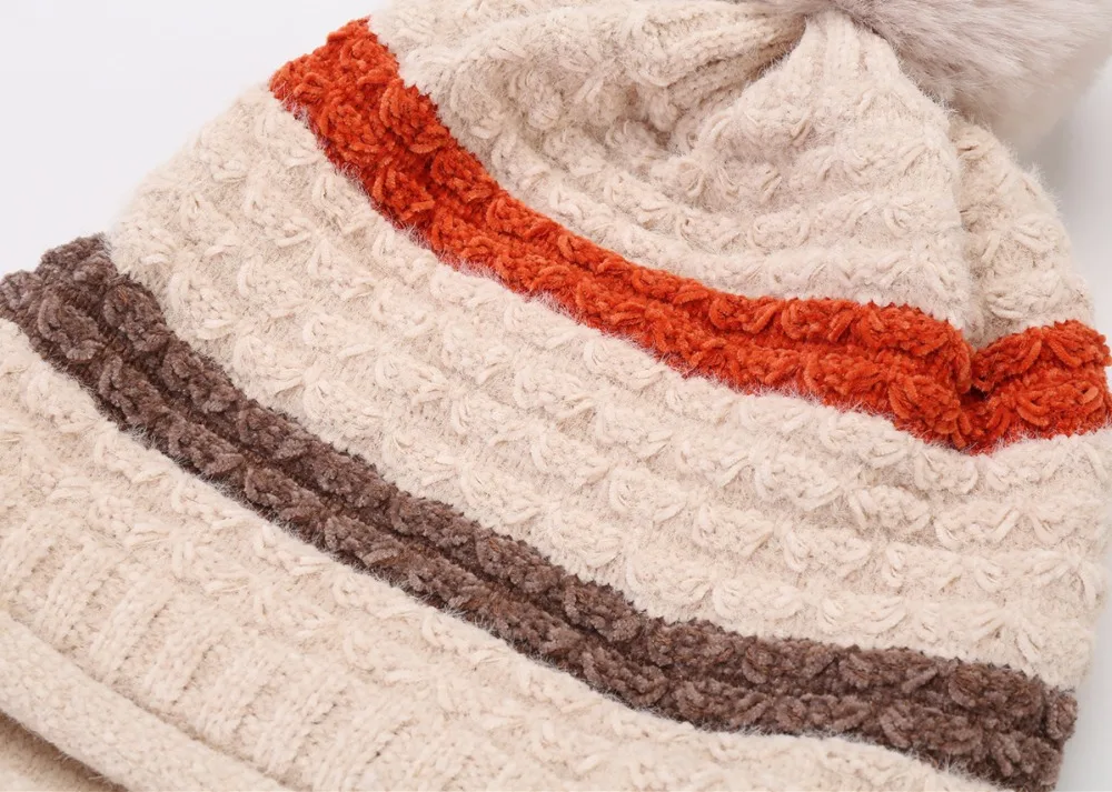 Зимние шапки для женщин, Шапка-бини Skullies Bonnets для девочек, зимняя однотонная Вязаная Шапка-бини с помпоном, теплая шапка invierno тюрбан