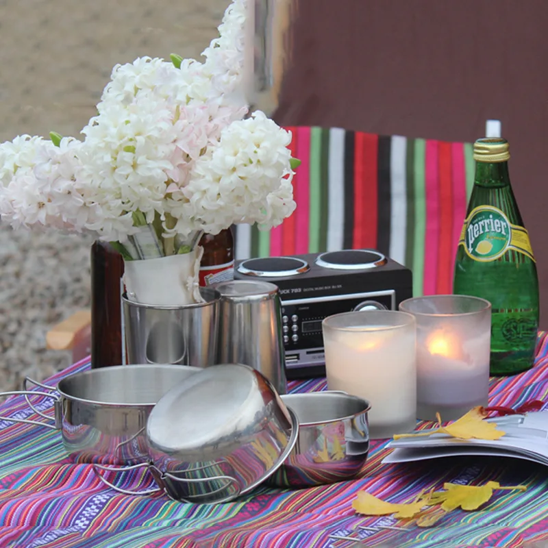 2 шт. складная миска из нержавеющей стали|Столовые приборы для пикника| |