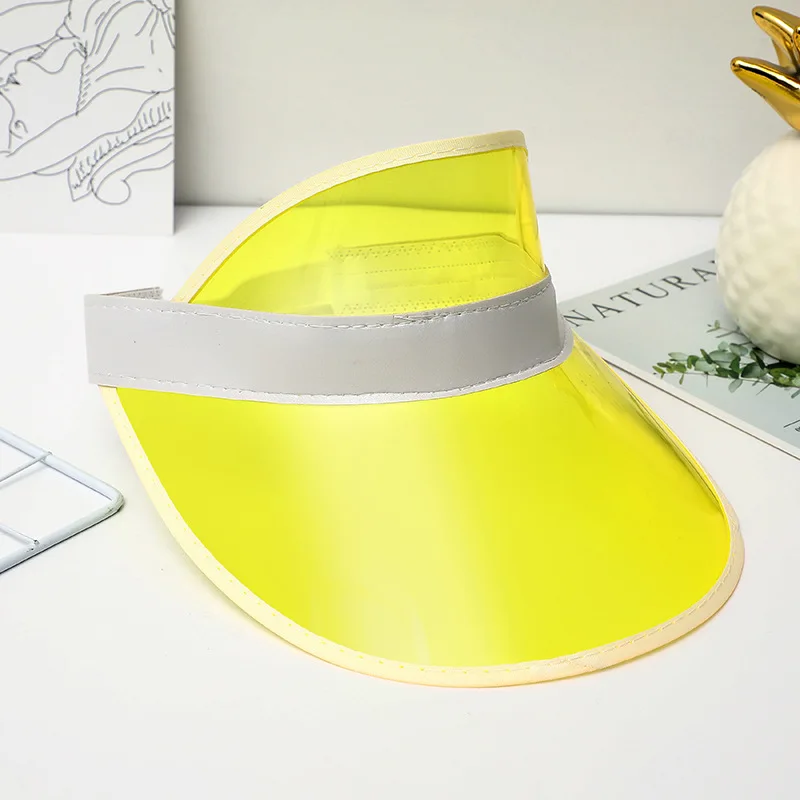 Anti-UV Summer Men Women Sun Hat Color Transparent Empty Top Plastic PVC Sunscreen Hats Visor Caps Bicycle Sunshade Sports cap sun hat sun protection hat empty top hat