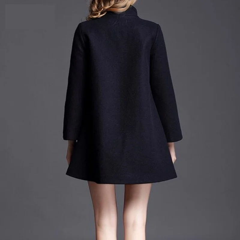 Fashion Plus Size Winter Coat Women Long Wool Coats High Quality Double Breasted Woolen Jacket Poncho Autumn Cashmere Coat Lady