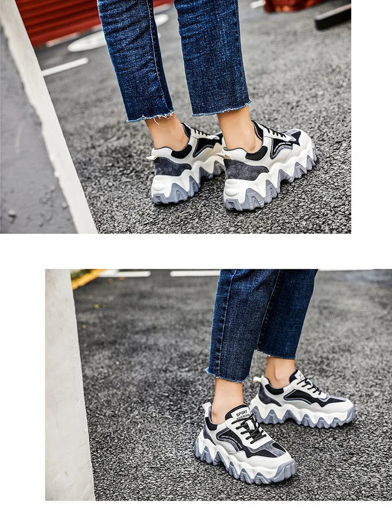 Обувь; женские кроссовки на платформе; Модные женские кроссовки на массивном каблуке в стиле пэчворк; Брендовая женская дышащая обувь; zapatos de mujer