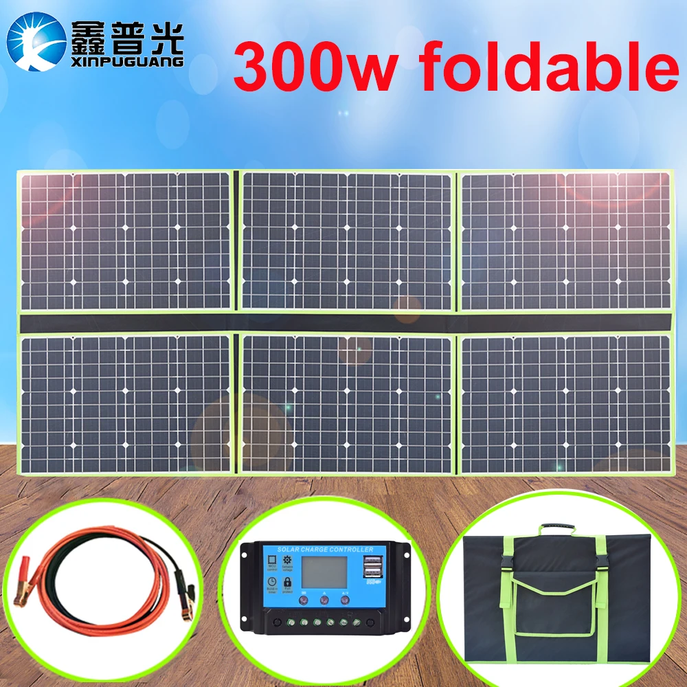 

solar panel 300w 18 v/20v flexible foldable portable outdoor home charger kit 5v usb for 12v car RV Boat hiking camping travel