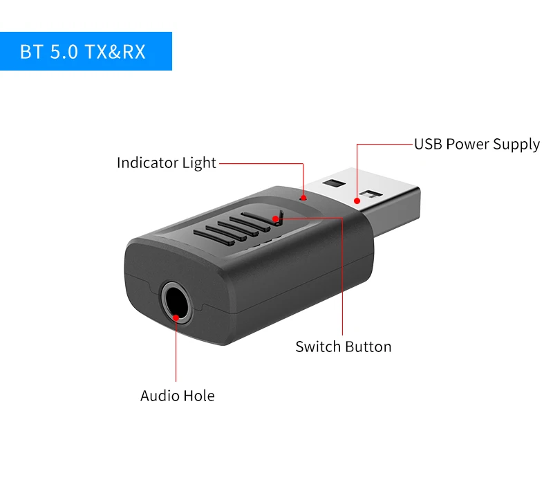 USB Bluetooth 5,0 адаптер 4 в 1 3,5 мм AUX BT USB Bluetooth аудио приемник трансмиттер беспроводной стерео DongleFor автомобильный тв динамик