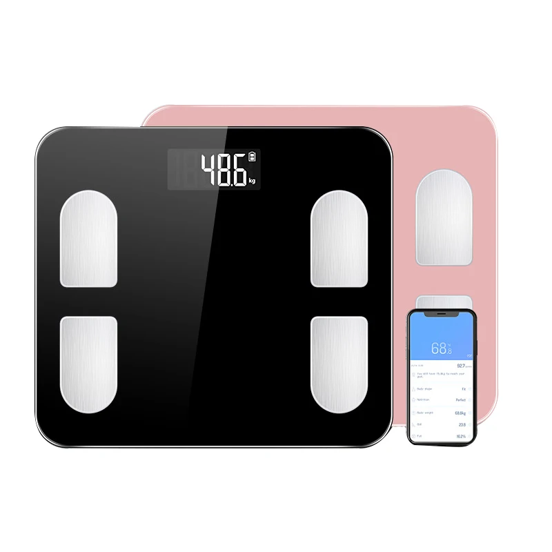 

Digital Weight Scale Smart Fat Balance Connect Black Color Electronic Floor Scale SE49001