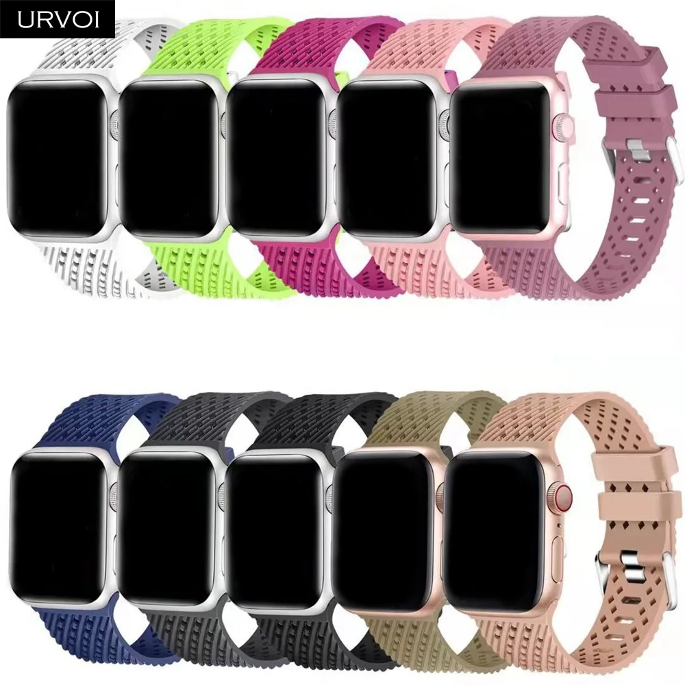 URVOI спортивный ремешок для Apple Watch серии 5 4 3 2 1 ремешок для iWatch 40 44 мм Мягкий TPE запястье с дышащим дизайном