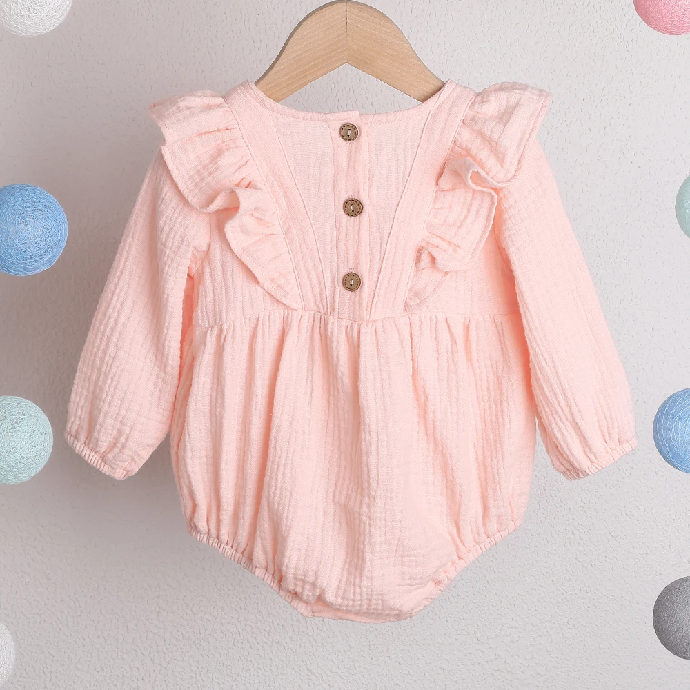 Боди с длинными рукавами для маленьких девочек от 0 до 24 месяцев, осенняя одежда, топы