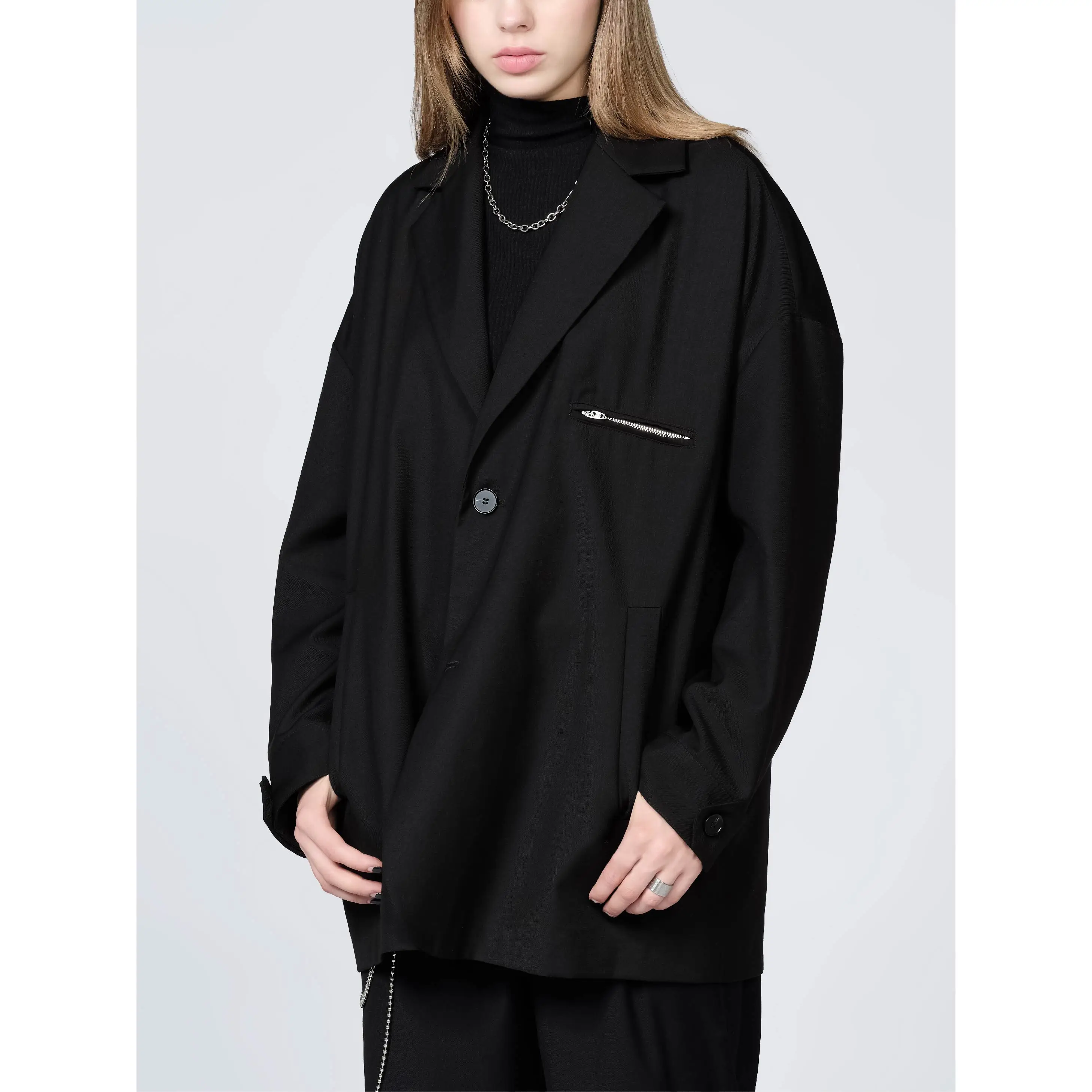 

S-6XL 2021 New Men Women's Clothing Hair Stylist Show Original niche simple zipper versatile Blazer Suit Coat Plus Size Costumes