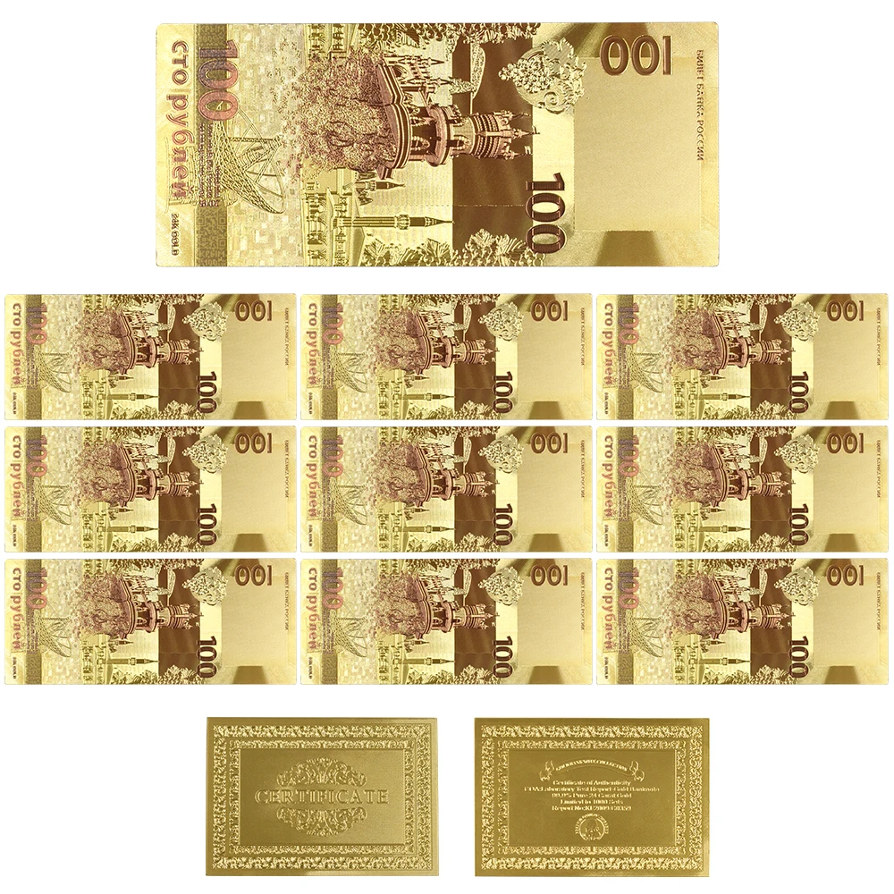 10 шт./лот новые продукты цветная Российская банкнота банкноты в Крыму 100 рублей 24 k