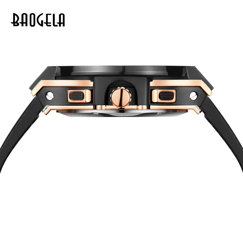 BAOGELA marque hommes montre Quartz montre ou bande de caoutchouc 3ATM resistant А 'Eau chronographe hommes Quartz 1909