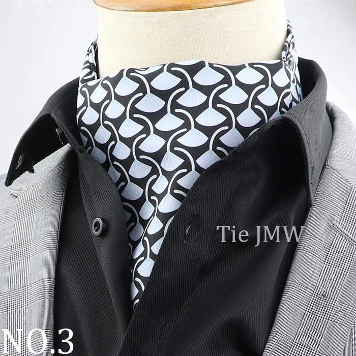 Männer Vintage Floral Paisley Gestreifte Krawatte Formale Hochzeit Krawatte Ascot Scrunch Selbst Britischen Gentleman Polyester Weiche Krawatte Geschenk – Detail 3