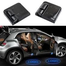 Без сверла 2 шт. Добро пожаловать свет универсальный беспроводной Автомобильный Дверной логотип Тип светодиодный лазерный Призрак теневой проектор лампочка освещения подножки для VW Ford BMW