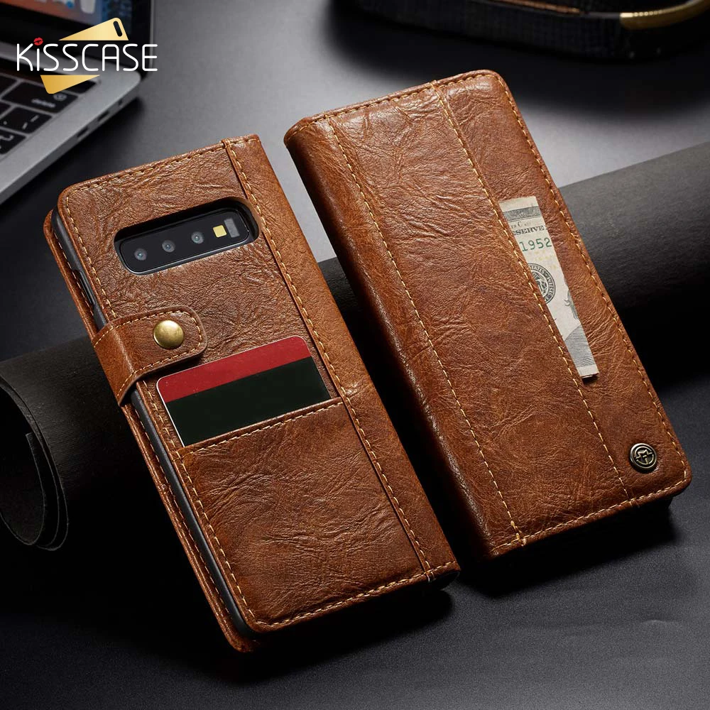 Чехол из KISSCASE кожи с откидной крышкой и отделением для карт iPhone 7 8 6 6S Plus чехол в