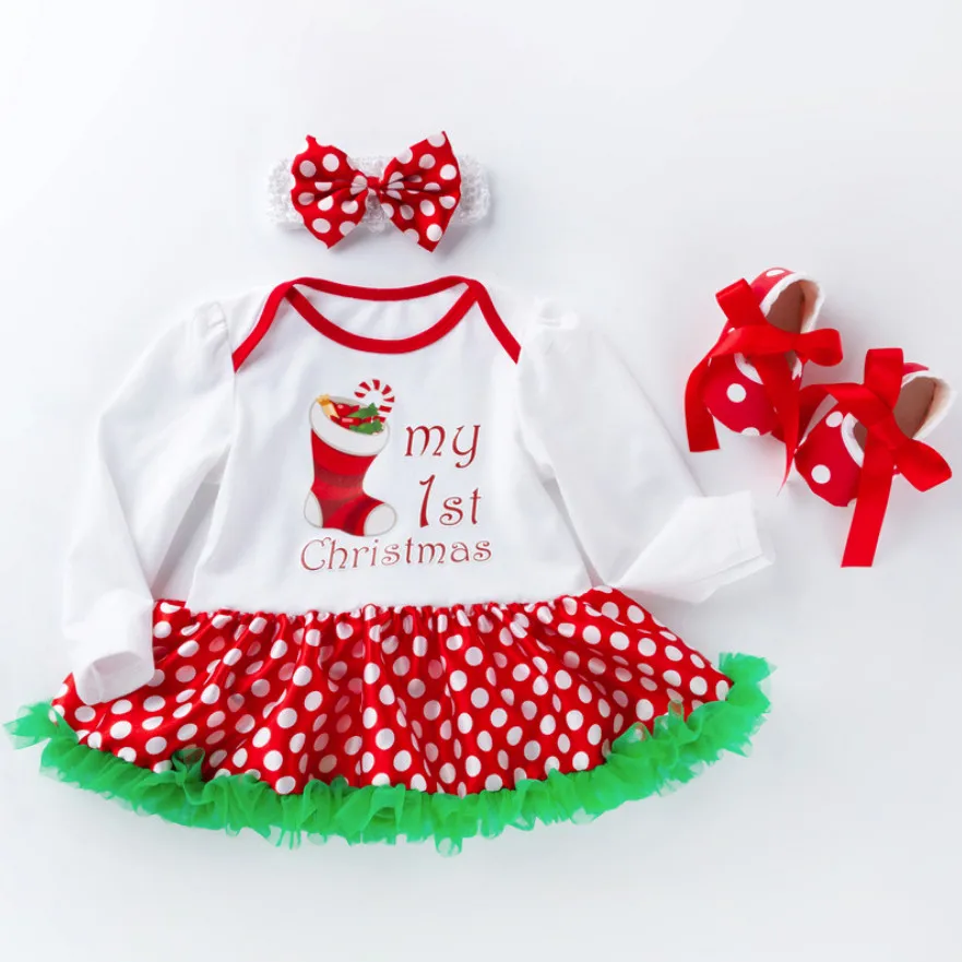 Christmas Clothes For Baby Girl My First Xmas Costume Roupa Baby Tutu Rompers Girls Dress Infant