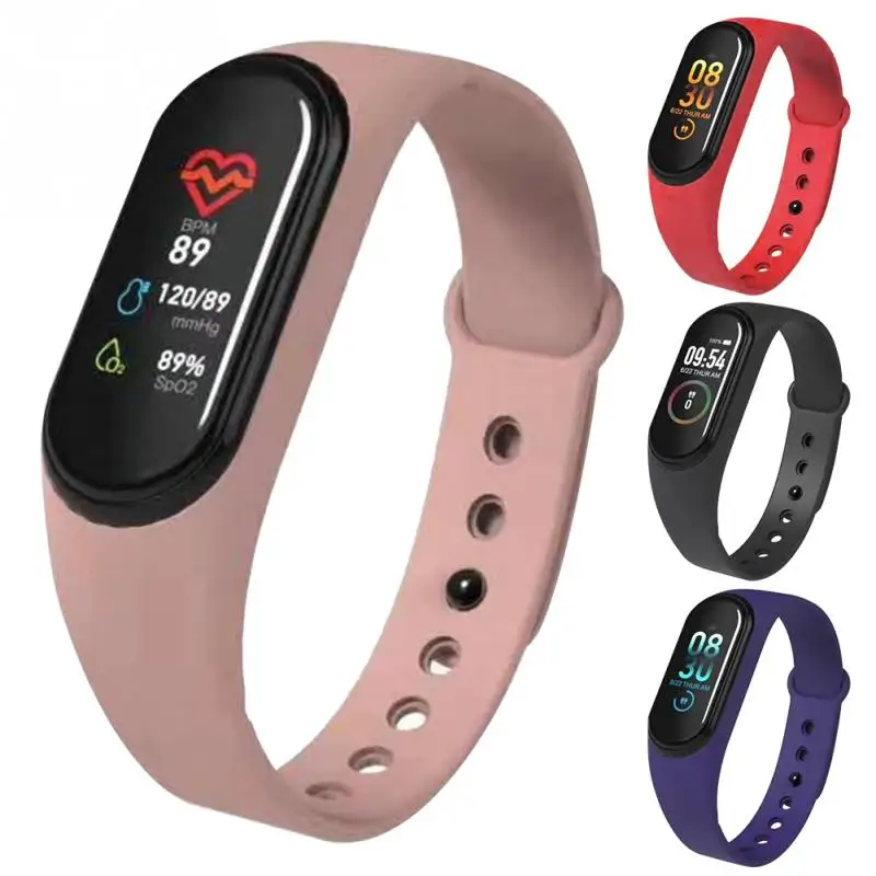 

M4 Colorful Screen Step Count Oxygen Waterproof Bluetooth Multi-language Smart Bracelet Sleep Message Push Heart Rate Monitor
