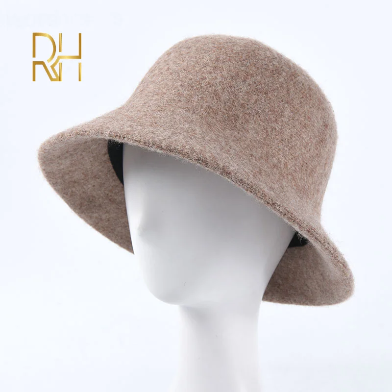 Fashion Men Women Pure Wool Bucket Cap 