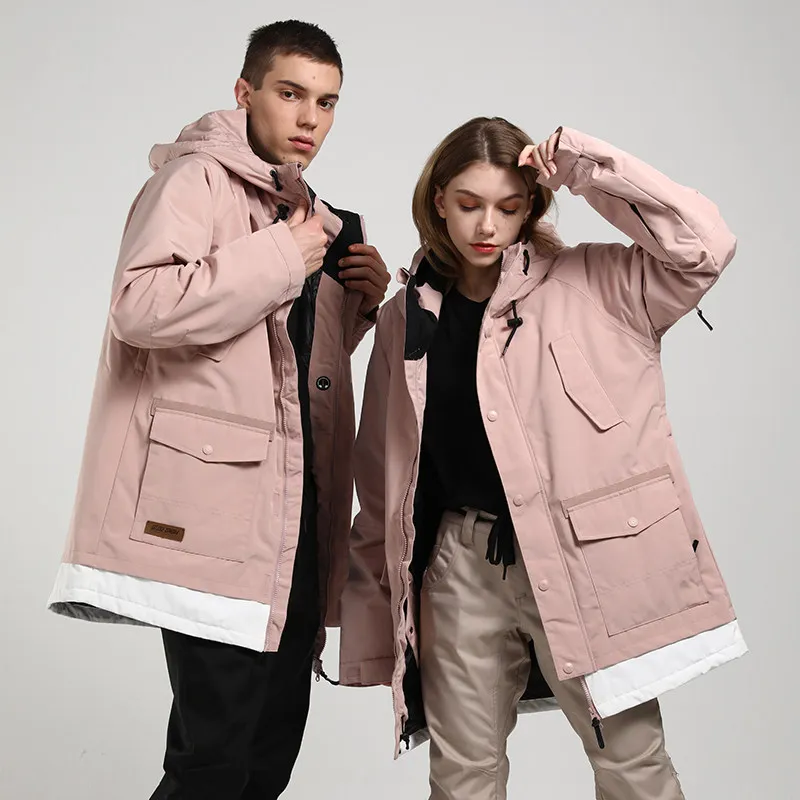 Gsou Snow Women Men Ski Snowboard Jacket Winter Windproof Waterproof Hooded Clothing Warm Lover Skiing Coat Skisuite Clothes
