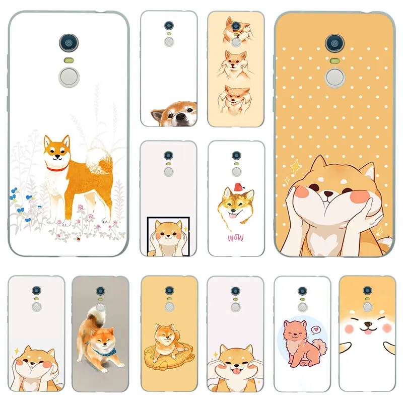 Silicone Cases For Xiaomi Redmi Note 8 Pro 7 6 5 5A 4 4X cartoon Shiba inu Matte Cover 7A K20 TPU Case |
