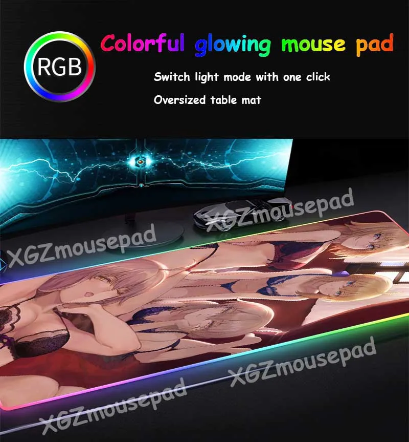 XGZ большой коврик для мыши RGB с замочком края модное сексуальное кружевное белье для девушек на заказ компьютерный стол коврик скоростной резиновый нескользящий 900x400/800x300