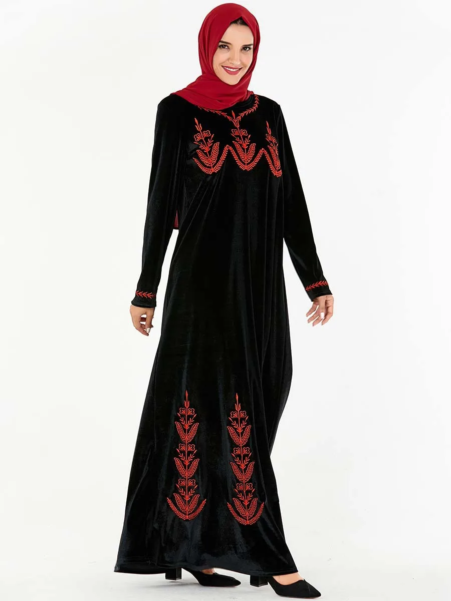 Элегантное бархатное мусульманское платье макси Vestidos кардиган-кимоно длинные халаты шикарные Jubah Ближний Восток Eid Рамадан исламский