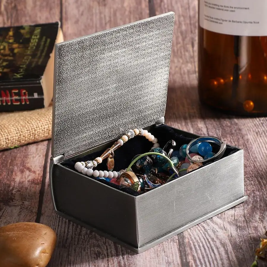 Стильный винтажный металлический резной ящик для хранения ювелирных ...