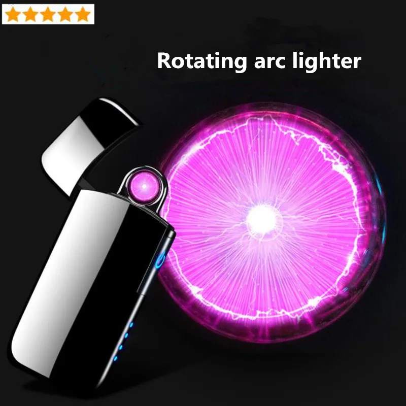 USB зажигалка новый дизайн вращающаяся дуговая Зажигалка для курения зарядка
