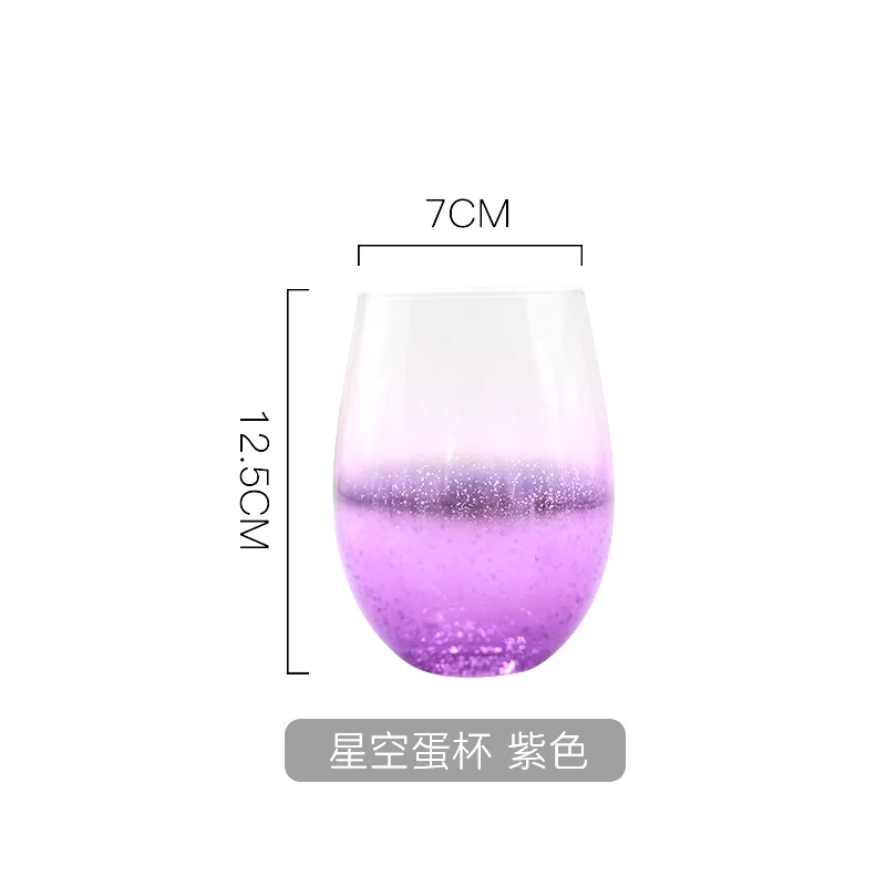 Purple Стеклянная чашка для виски, стакан для ликера, стакан для воды, сока, стеклянные чашки и кружки, креативная форма яйца, пивные стеклянные кружки, посуда для напитков, вечерние, бар, подарки - Цвет: Purple