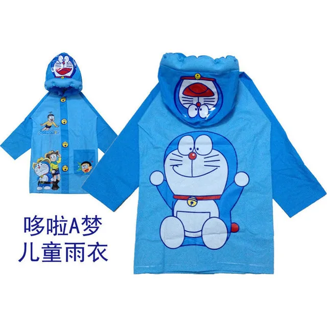 Disney Raincoat outdoor Inflatable cap children Girls Cartoon frozen mickey rain Rainproof Poncho Boys child slicker Rainsuit - Цвет: Cat