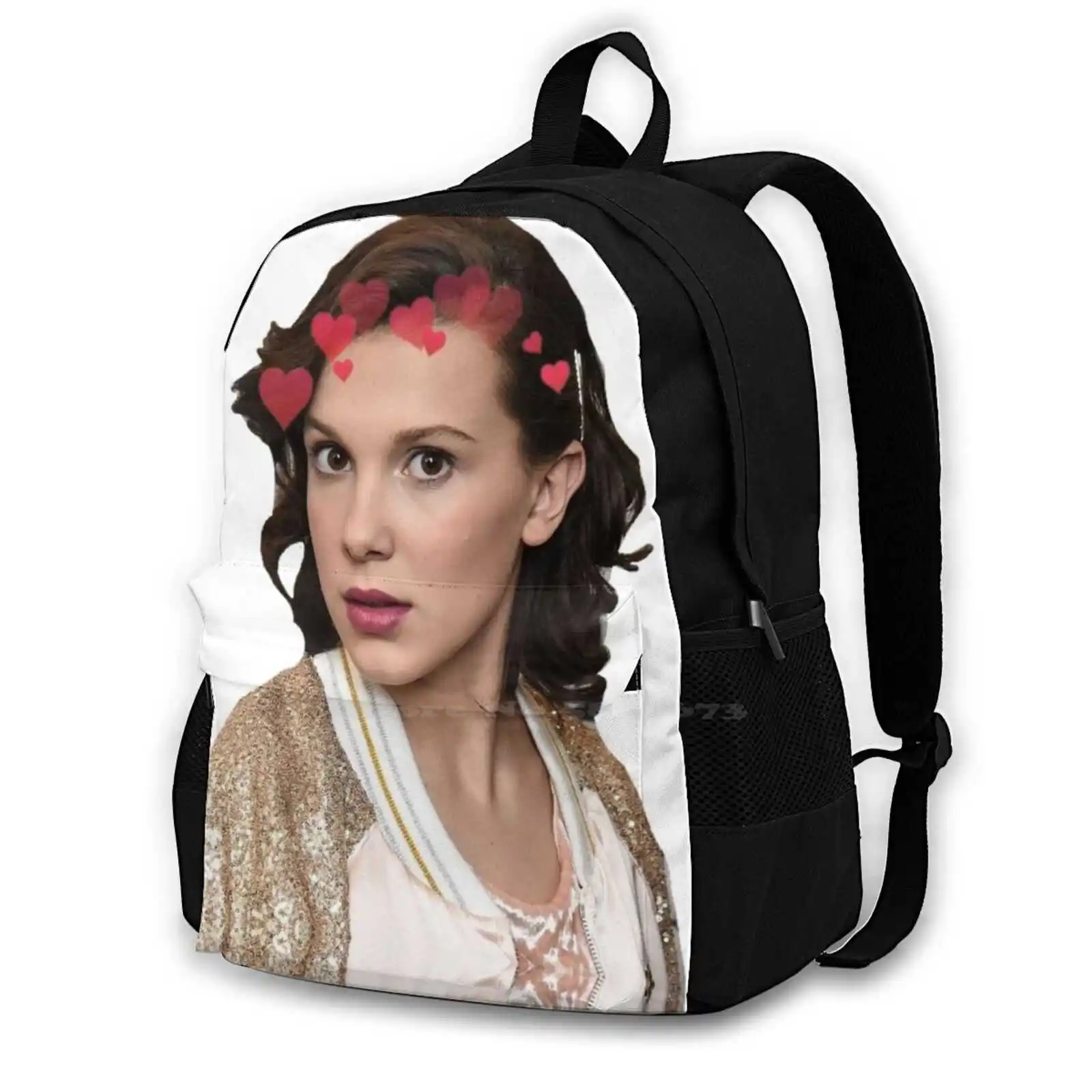 

Рюкзак Millie для студентов, школьный дорожный ранец с принтом в виде сердца, одиннадцать миллие Бобби, Дастин Хендерсон, гейтен