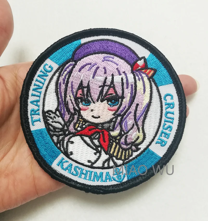 Аниме Kantai Коллекция Касима вышитая нашивка Коллекционная Косплей нашивки значки аппликация на сумку самодельный костюм аксессуары " 4"