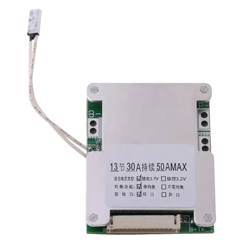 

BMS 13S 48V 50A 18650 Li-ion Lithium Battery Pack Protection Equalizer Board PCB