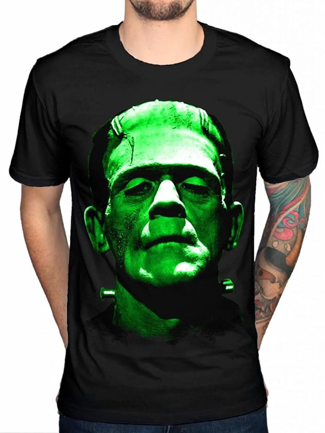 Official Plan 9 Frankenstein Head T-Shirt Vlad Dracula Wolfman Mummy 2018 New Summer Men Hot Sale Fashion Male Battery T Shirt |
