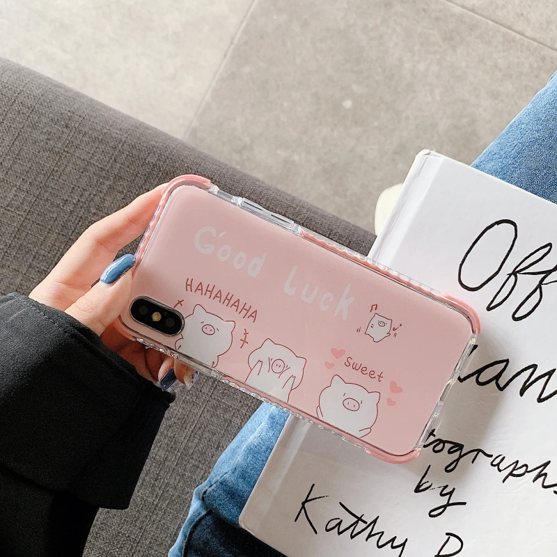 Милый мультяшный противоударный чехол для iPhone X XS MAX XR 8 8 Plus i7 i7 Plus 6 6S 6S Plus Ins модный защитный чехол