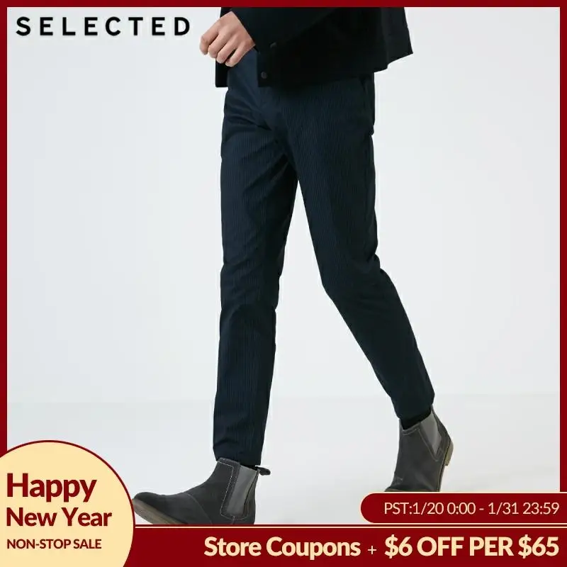 

SELECTED Men's Autumn Slim Fit Stretch Cotton Striped Pants S|419114541