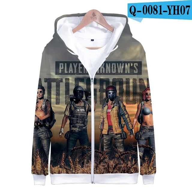 Классный худи pubg в Для мужчин Толстовка игры худи pubg для маленьких мальчиков толстовка на молнии модные пуловеры с капюшоном детская спортивная одежда - Цвет: 3D
