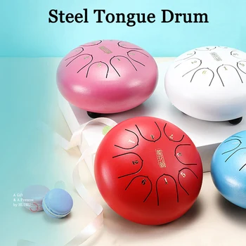 

New Alloy Steel Tongue Drum 6Inch 8 Tones with 1Pair Mallets + Storage Drum Bag LMH66