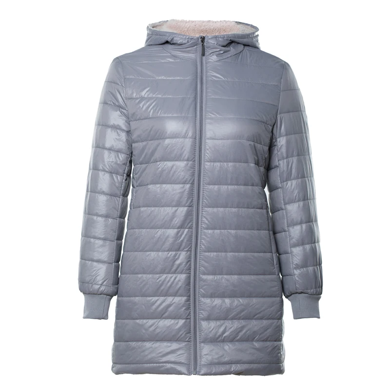 

2020 Women's Casual Winter Warm Velvet Lamb Fleece Hooded Jumper Hoody Jackets Outwears Coats Lightweight Warm Long Down jackets