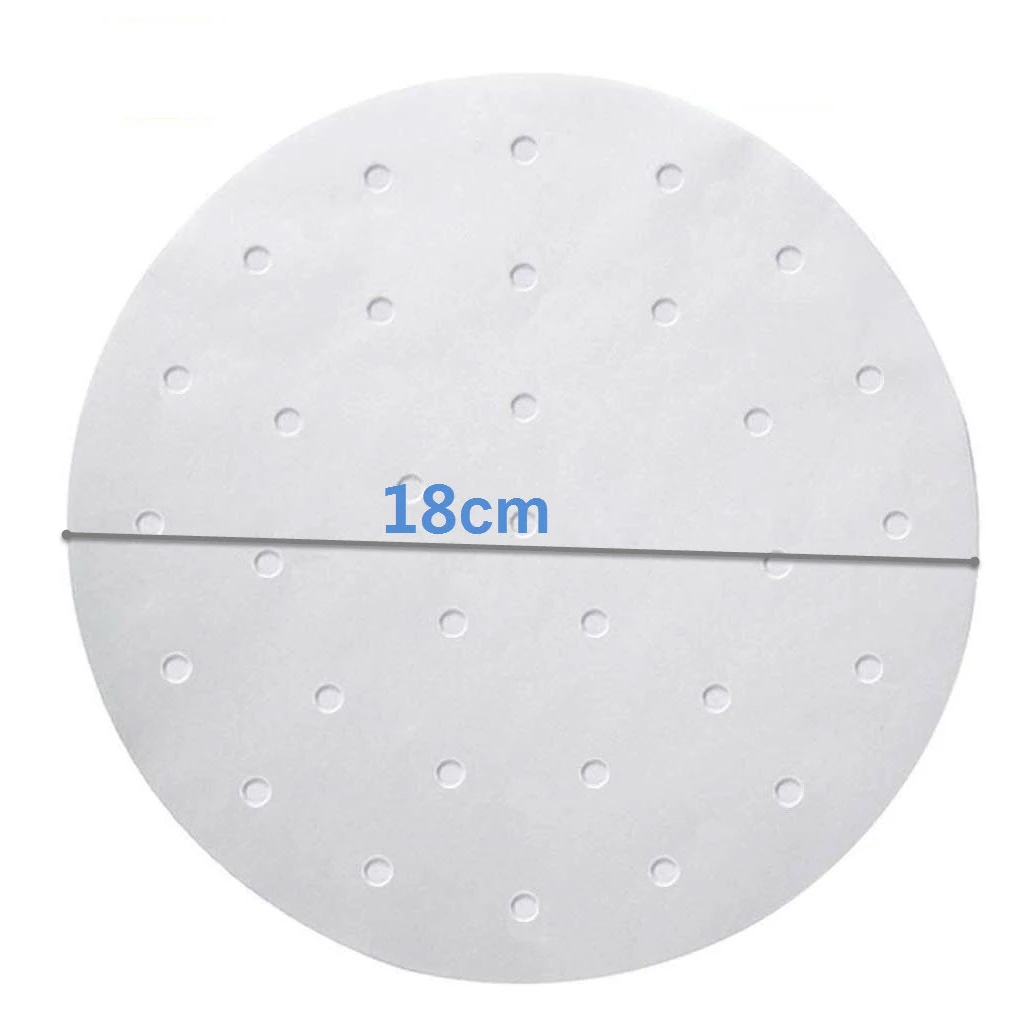 100pcs 7/8/9 Inch Air Fryer Liners Perforated Non-stick Mat Steaming Baking Cooking White Pot Oil Paper Accessories Newst