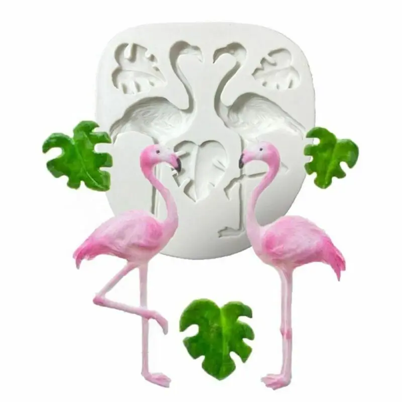 

1pc Flamingo And Turtle Leaf Silicone Mold DIY Baby Birthday Cake Decorating Tools Cupcake Baking Fondant Chocolate Candy Mould