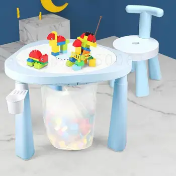 

Children's Learning Desk And Chair Set, Writing Desk, Toy Desk, Building Block Desk, Plastic