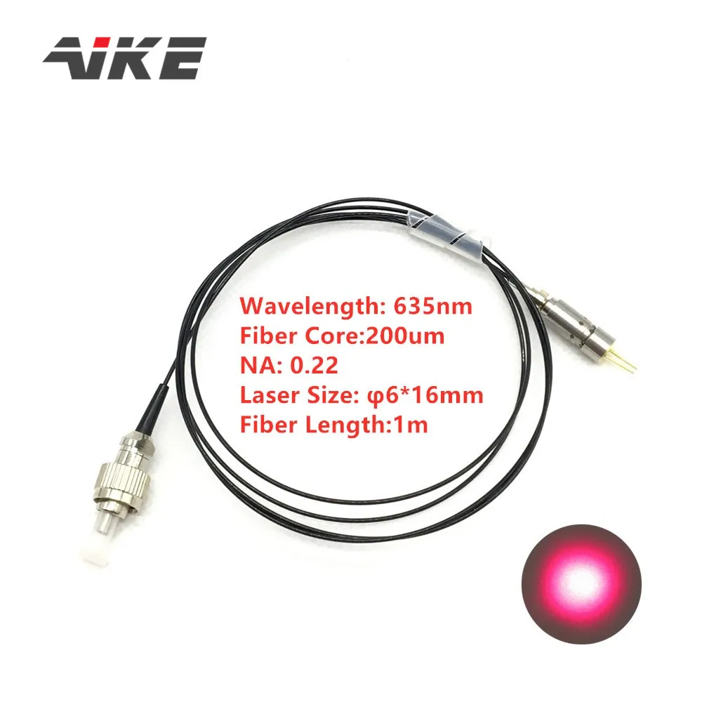 AIKE 200um Multimode 635nm 5mW 10mW 20mW фиолетовый волоконный связанный лазер FC/SMA905/ST/LC/SC