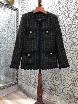 

2020 autumn and winter new women's wool plaid all-match blouse short coat 910