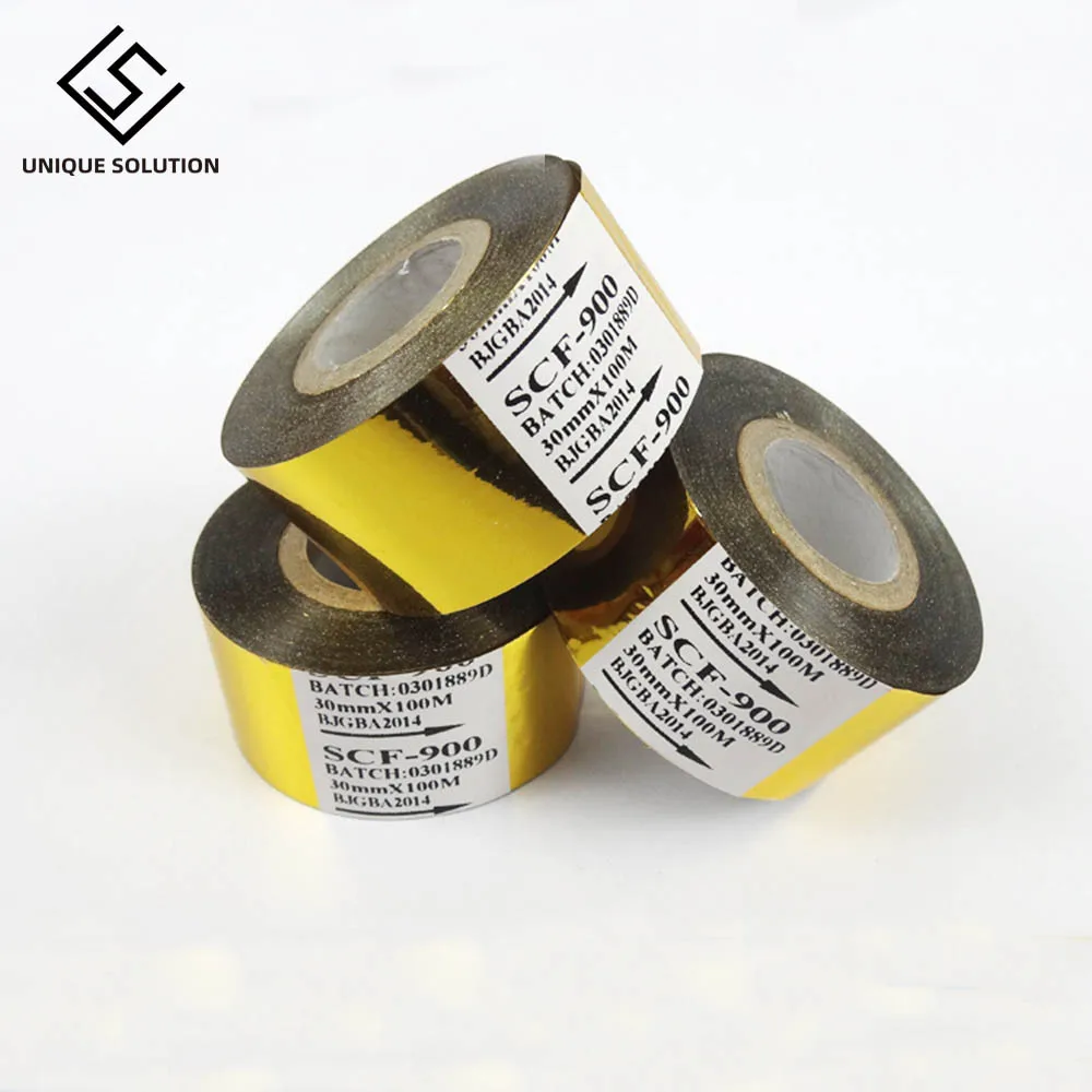 Free Shipping 1 Roll  Gold Thermal Transfer Ribbon Hot Stamping Foil Ribbon Printing Belt