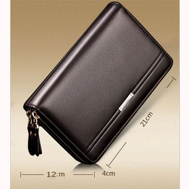 Men wallets with coin pocket long zipper coin purse men clutch business Male Wallet Double zipper Vintage Large Wallet Purse