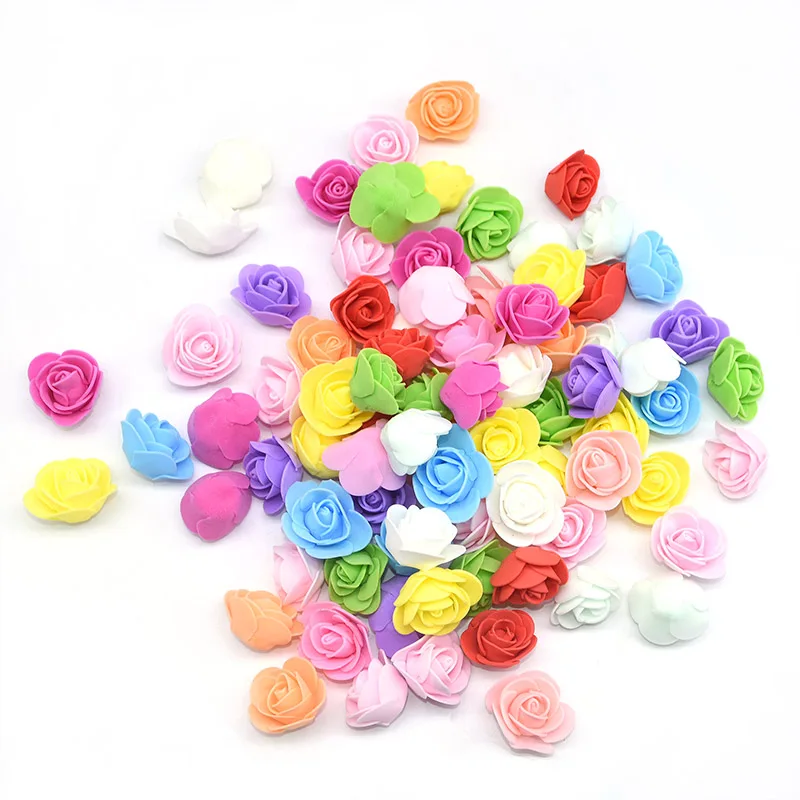 

200 Pieces Teddy Bear of Roses 2.5cm Foam Wedding Party Decorative Flowers Christmas Decor for Home DIY Gifts Artificial Flowers