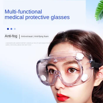 

Multifunction Medical Goggles anti-epidemic Anti-splash and Anti-fog Protection Glasses Clear Rubber