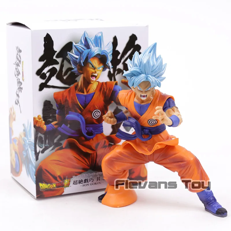Супер Dragon Ball-Z Heroes Супер Saiyan Future trunks Chouzetsu Gikou Vol.5 ПВХ Коллекционная Фигурка режим игрушка DBZ - Цвет: blue goku box